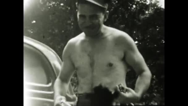 Chicago Estados Unidos Junio 1949 Imágenes Vintage Que Capturan Hombre — Vídeos de Stock