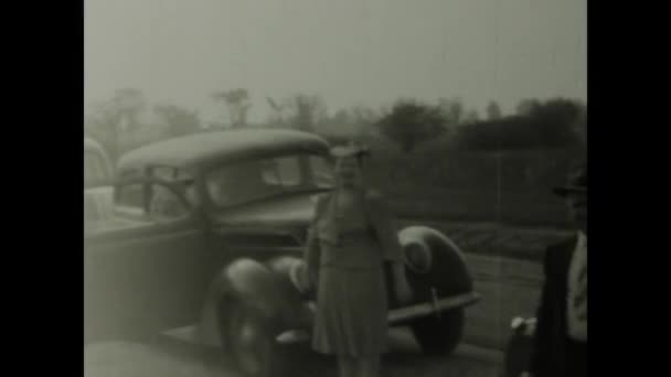 Chicago Egyesült Államok 1949 Júniusa Egy Megállás Felvétele Egy Autós — Stock videók