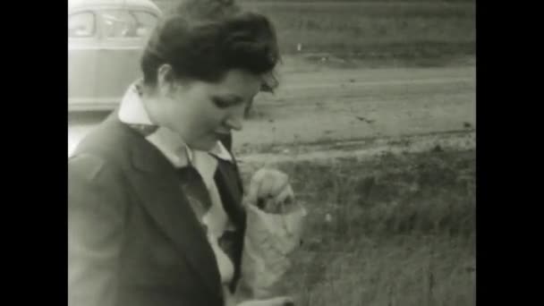 Chicago Vereinigte Staaten Juni 1949 Filmaufnahmen Von Vornehmen Frauen Die — Stockvideo