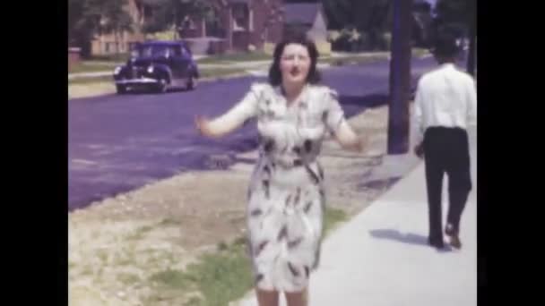 Chicago Spojené Státy Americké Prosinec 1949 Živé Záběry Mladé Ženy — Stock video