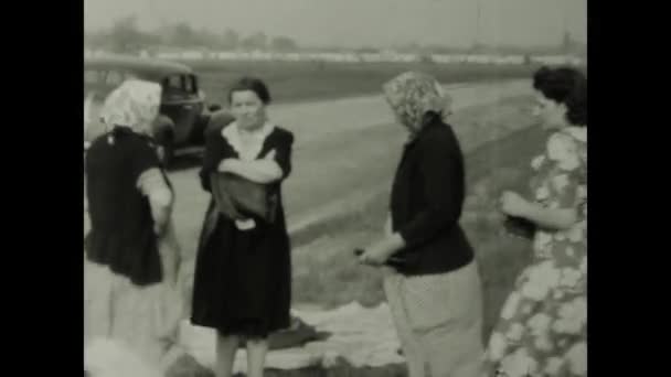 Chicago Egyesült Államok 1949 Júniusa Egy Megállás Felvétele Egy Autós — Stock videók
