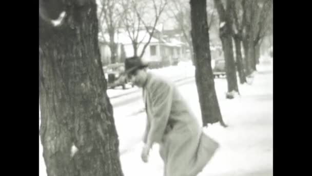 Chicago Egyesült Államok 1949 December 1940 Években Elfogott Amerikai Család — Stock videók