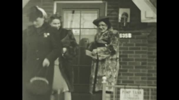 Chicago Egyesült Államok 1949 December 1940 Években Elfogott Amerikai Család — Stock videók