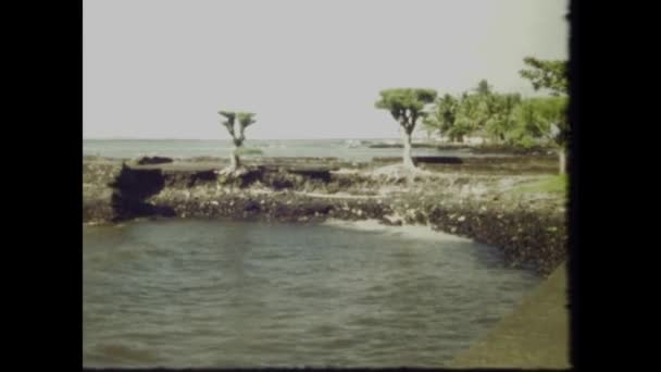 夏威夷火奴鲁鲁 1970年6月 宁静的70年代夏威夷风景 在一个永恒的环境中展示水和自然美 — 图库视频影像