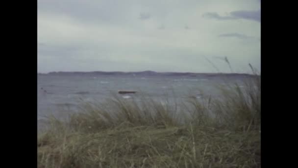 Copenaghen Danimarca Giugno 1975 Veduta Panoramica Del Paesaggio Marino Nordico — Video Stock