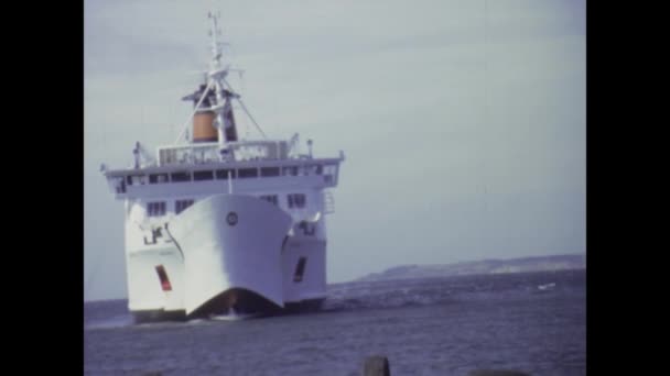 Copenhague Danemark Juin 1975 Images Anciennes Ferry Accostage Port Dans — Video