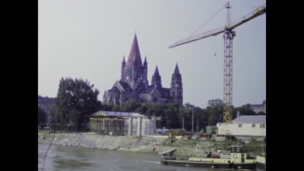 Wiedeń Austria Maj 1975 Archiwalne Materiały Filmowe Rejsu Rzecznego Wzdłuż — Wideo stockowe