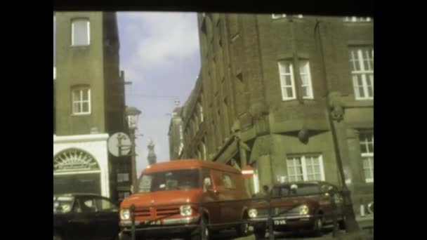 암스테르담 네덜란드 1975년 1970년대 보트에서 있듯이 암스테르담의 풍경의 — 비디오