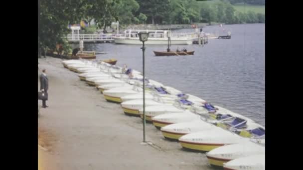 Titisee Lake Jerman Juni 1975 Pemandangan Tenang Danau Titisee Yang — Stok Video