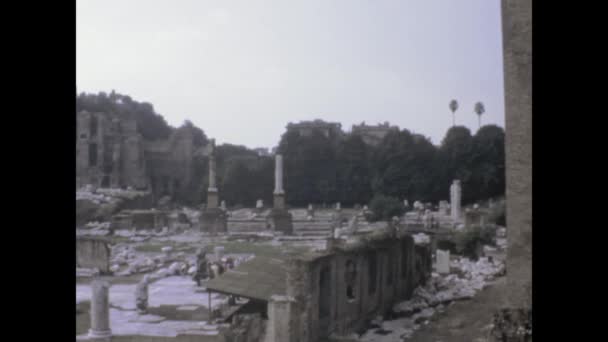 Roma Itália Maio 1975 1970 Filmagens Dos Fóruns Romanos Mostrando — Vídeo de Stock