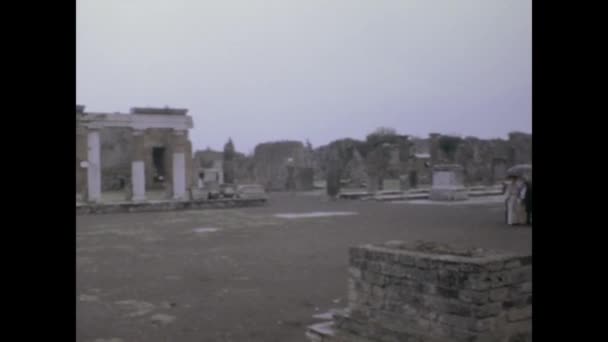 이탈리아 폼페이 1975 1970 폼페이의 유적을 보여주는 동영상 고고학적 경이의 — 비디오