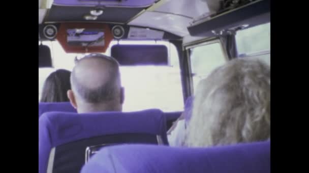 Pisa Italy May 1975 Footage Passengers 1970S Coach Journey Capturing — Stock Video