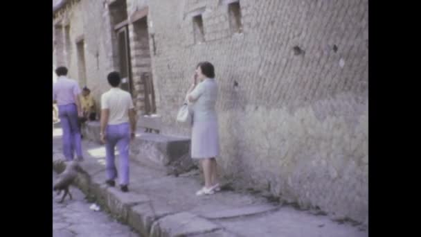 Naples Italy May 1975 1970S Footage Herculaneum Archaeological Park Revealing — Stock Video