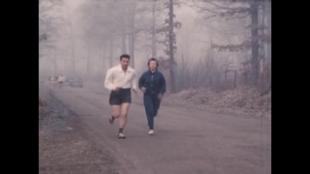 Paris France May 1959 Historic Footage 1959 Marathon Runners Paris — Stock Video