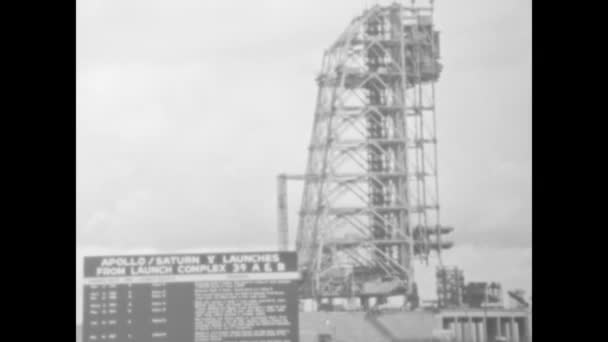 ไมอาม สหร ฐอเมร นายน 1973 ภาพว นเทจจากย ของศ อวกาศเคนเนด ในฟลอร — วีดีโอสต็อก