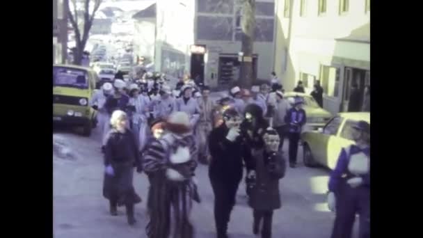 Wenen Oostenrijk Februari 1965 Levendig Carnaval Uit Jaren Met Uitgebreide — Stockvideo