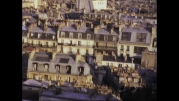 Parijs Frankrijk Mei 1975 Verbluffende Luchtbeelden Uit Jaren Zeventig Die — Stockvideo