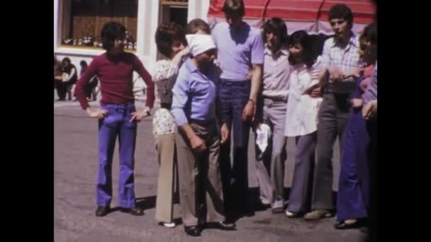 Paris France May 1975 Candid 1970S Footage Capturing Diverse Group — Stock Video