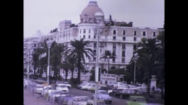 Güzel Fransa Haziran 1975 Ler Nice Kıyı Şeridi Boyunca Sakin — Stok video