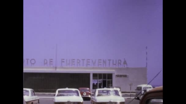 Fuerteventuras Spanya Haziran 1975 Fuerteventura Nın Lerdeki Havaalanı Ada Maceralarına — Stok video