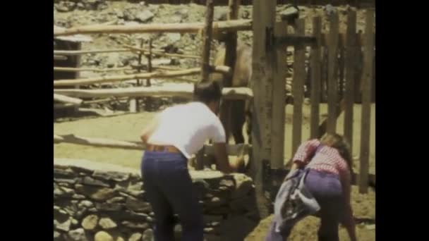 Fuerteventuras Spanien Juni 1975 Vintage Bilder Sioux City Park Tals — Stockvideo