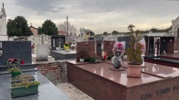 Milano Italien Januar 2024 Videoen Viser Kirkegård Hvor Der Lagt – Stock-video