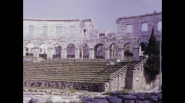 Hırvatistan 'ın Pula kenti Haziran 1975: Pula' daki antik Roma amfitiyatrosunun görüntüleri ihtişamını ve tarihsel önemini gözler önüne seriyor.