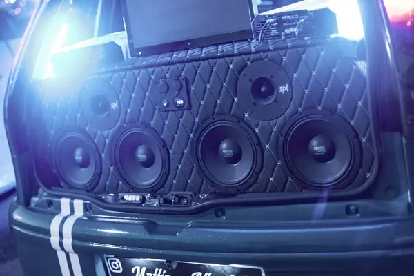 Stock image Adria, Italy 30 july 2024: A high-end car sound system with multiple speakers and a sleek design, providing exceptional audio performance.