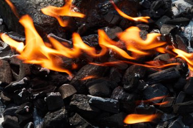 Yanan kömür ızgara