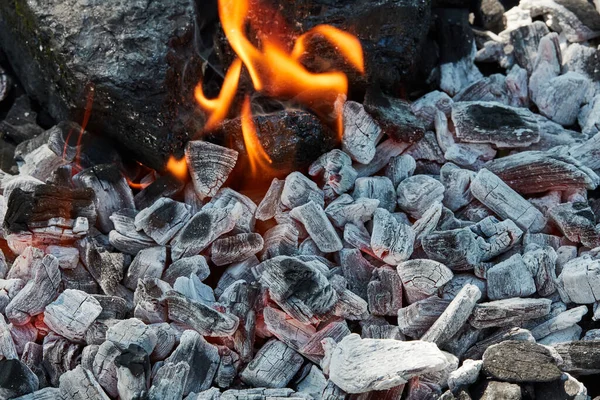 Burning Coal Fireplace — Stock Photo, Image