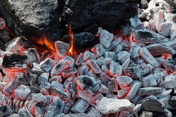 Burning Charcoal Coals — Stock Photo, Image