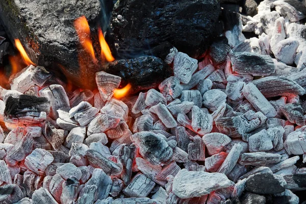 Burning Firecoals Coals Closeup — Stock Photo, Image