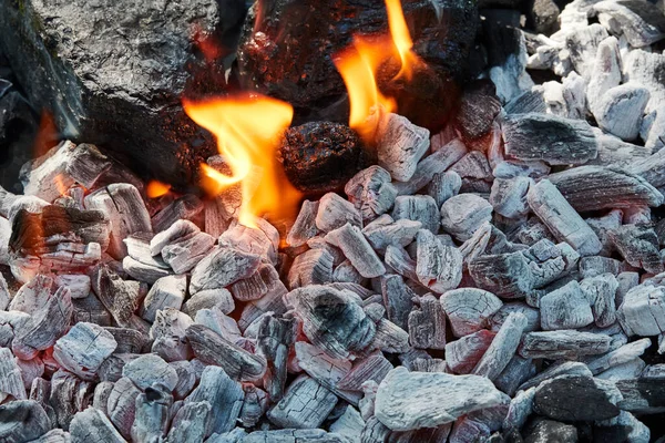 Burning Charcoal Coals — Stock Photo, Image