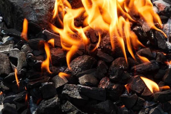 Burning Wood Fireplace — Stock Photo, Image