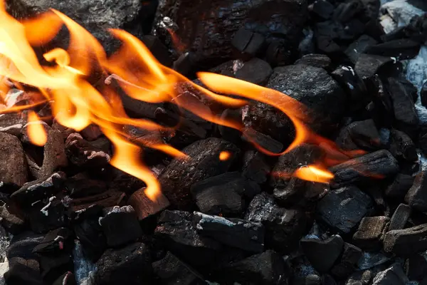 Ateş Kömür Izgarada — Stok fotoğraf