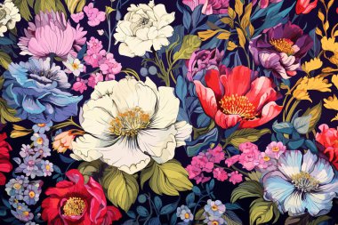 parlak çiçekler ile Seamless Modeli