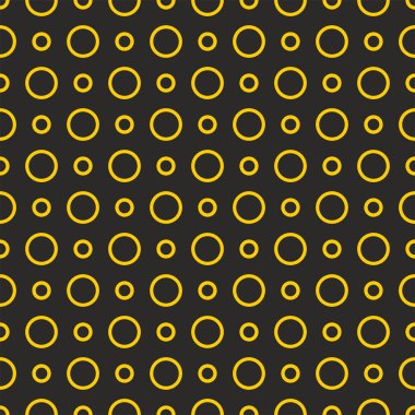 Siyah zemin üzerinde sarı noktalar olan kusursuz vektör deseni