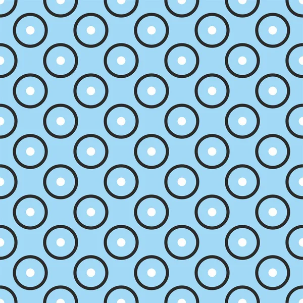 Векторний Безшовний Візерунок Величезними Білими Чорними Крапками Ретро Дитячому Синьому — стоковий вектор