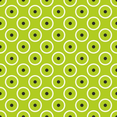 Pastel yeşil arka planda siyah beyaz noktalı döşeme vektör deseni