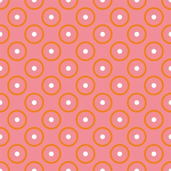 Tile Vector Pattern White Orange Dots Pink Background — Wektor stockowy