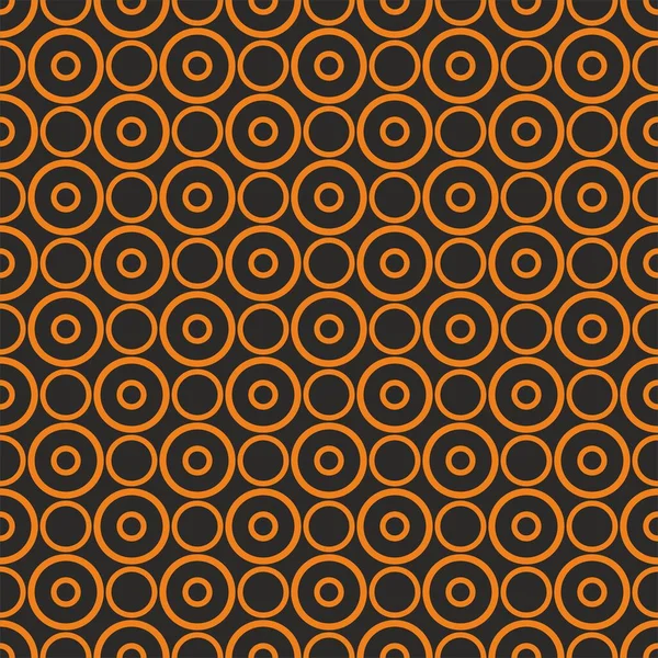Tile Vector Pattern Orange Dots Black Background — 图库矢量图片
