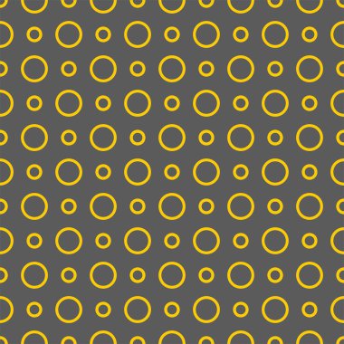 Gri arkaplanda sarı noktalar olan kusursuz vektör deseni