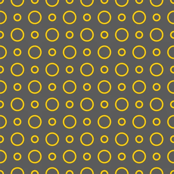 灰色背景上黄点无缝线矢量图案 — 图库矢量图片