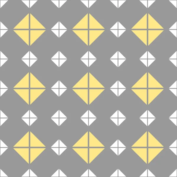 Dlaždice Vektorový Vzor Šedou Žlutou Bílou Pozadí Tapety — Stockový vektor