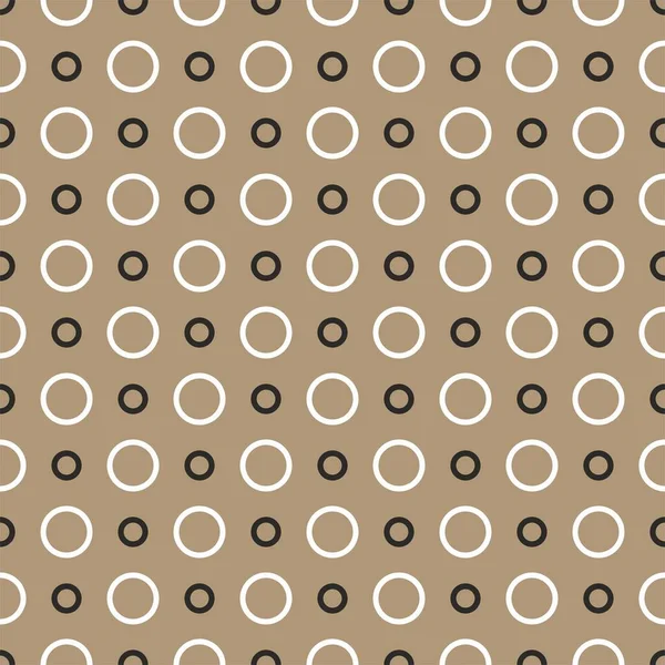 Tile Vector Pattern White Black Dots Brown Background — Archivo Imágenes Vectoriales
