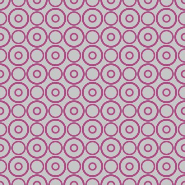 Pastel gri arka planda pembe noktalar olan kusursuz bir şekil. Kartlar, albümler, arka planlar, sanatlar, el sanatları, kumaşlar, dekorasyon veya albümler için.