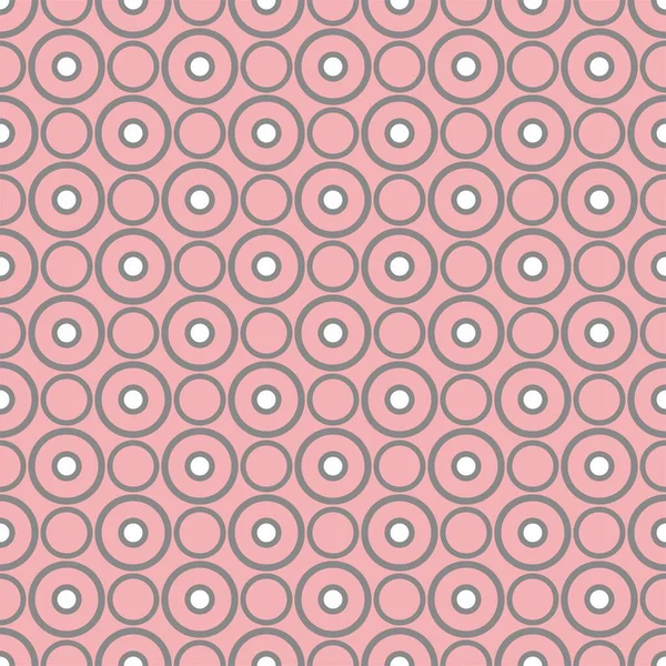 粉红橙背景上带有灰色圆点的方块矢量图案 — 图库矢量图片