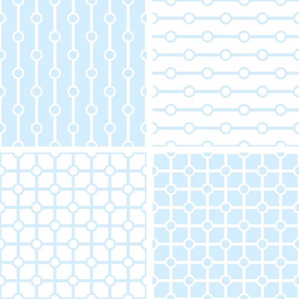 线形矢量白色和淡蓝色图案集或无缝几何背景墙纸 — 图库矢量图片
