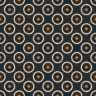 Retro seamless vector pattern with white and red polka dots on black background - retro texture for christmas background, blogs, www, scrapbooks, party or baby shower invitations and wedding cards.