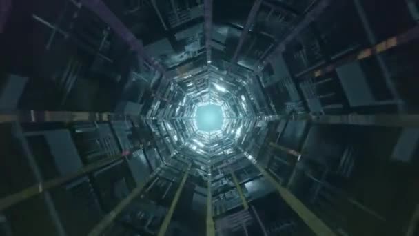 Looped Animation Sci Futuristic Tunnel — Stock Video